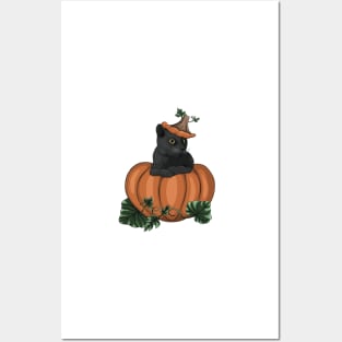 Pumpkin kitty Posters and Art